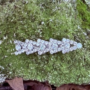 Vintage elegant Silver Rhinestone hair clip made in France gorgeous